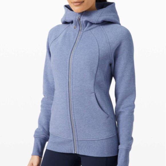 Lululemon Scuba Full Zip Hoodie Sweatshirt Heathered Peri Purple Size 4 - Picture 1 of 9